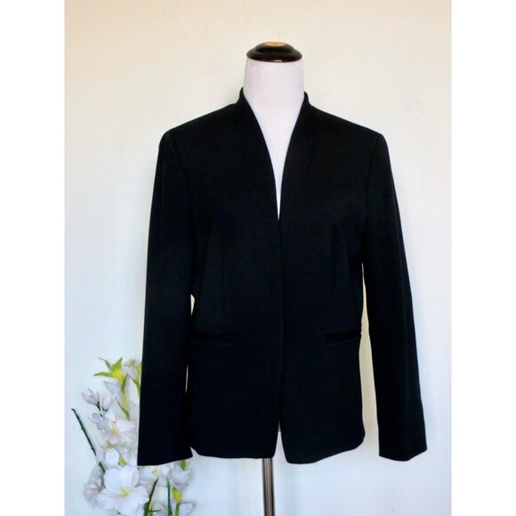 NEW! J.Crew Going-out Blazer Open Front Twill Black SZ 12 - Picture 12 of 16